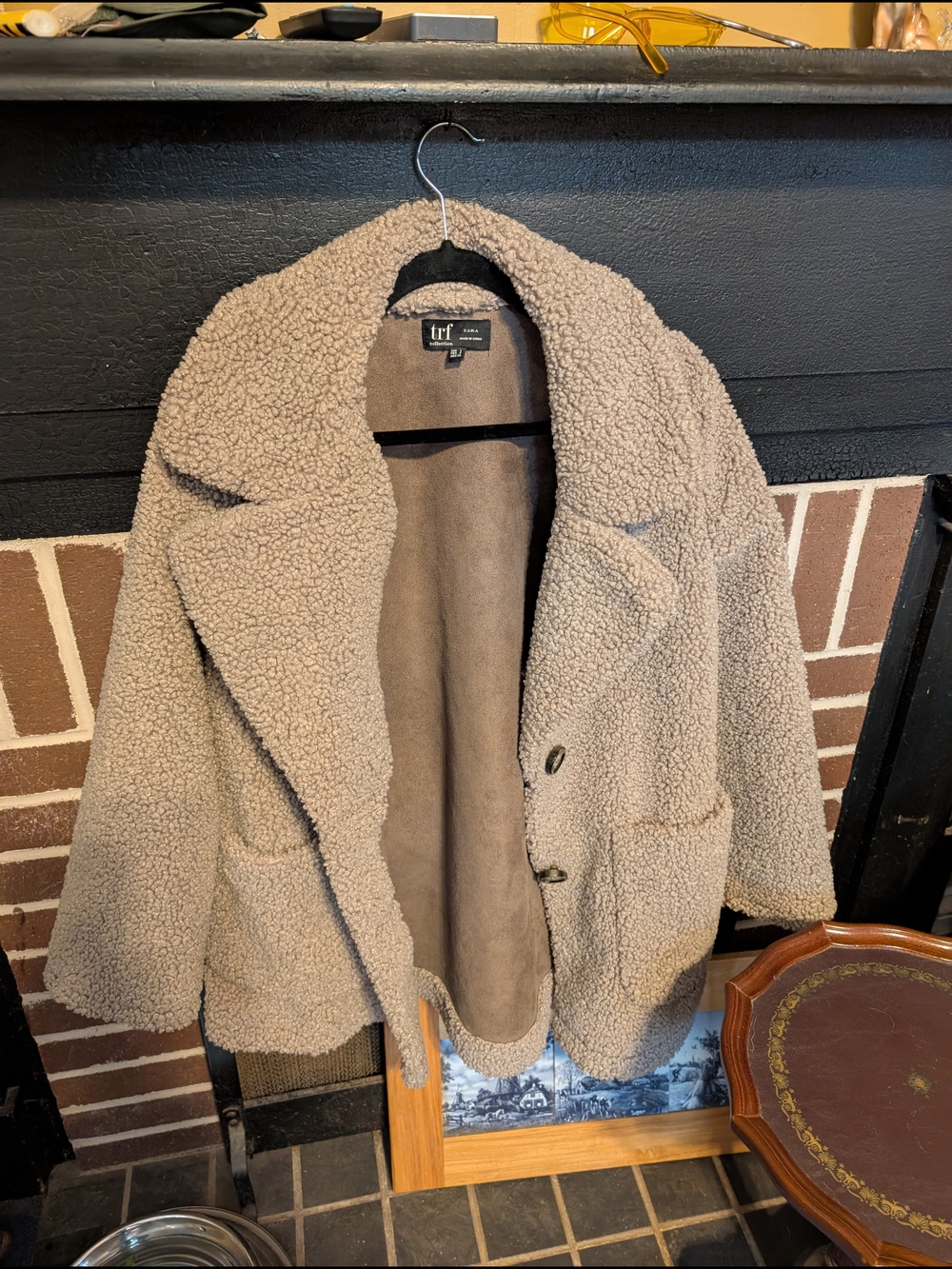 Zara TRF Sherpa Jacket in Beige